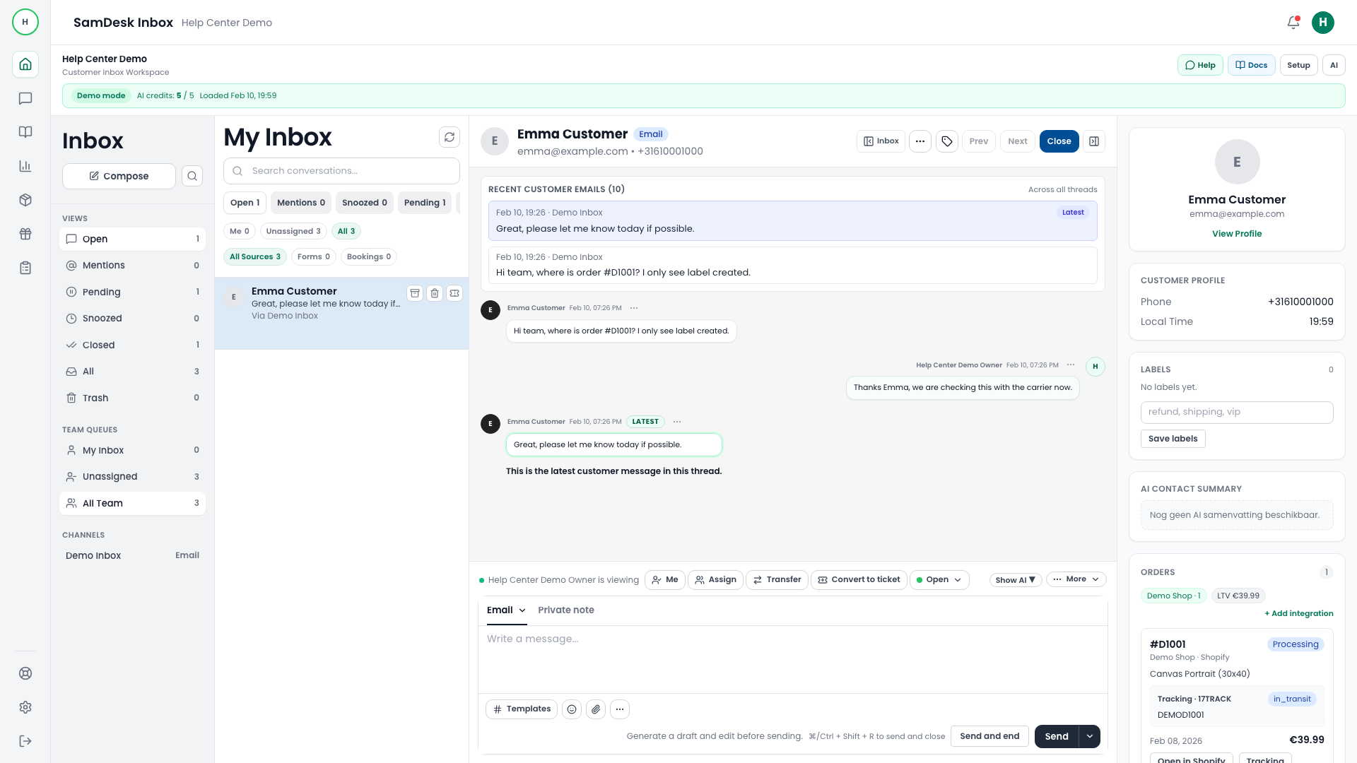 Threadweergave voor training