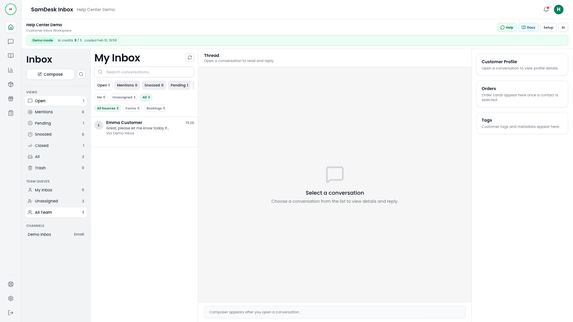 Returns use-case in inbox